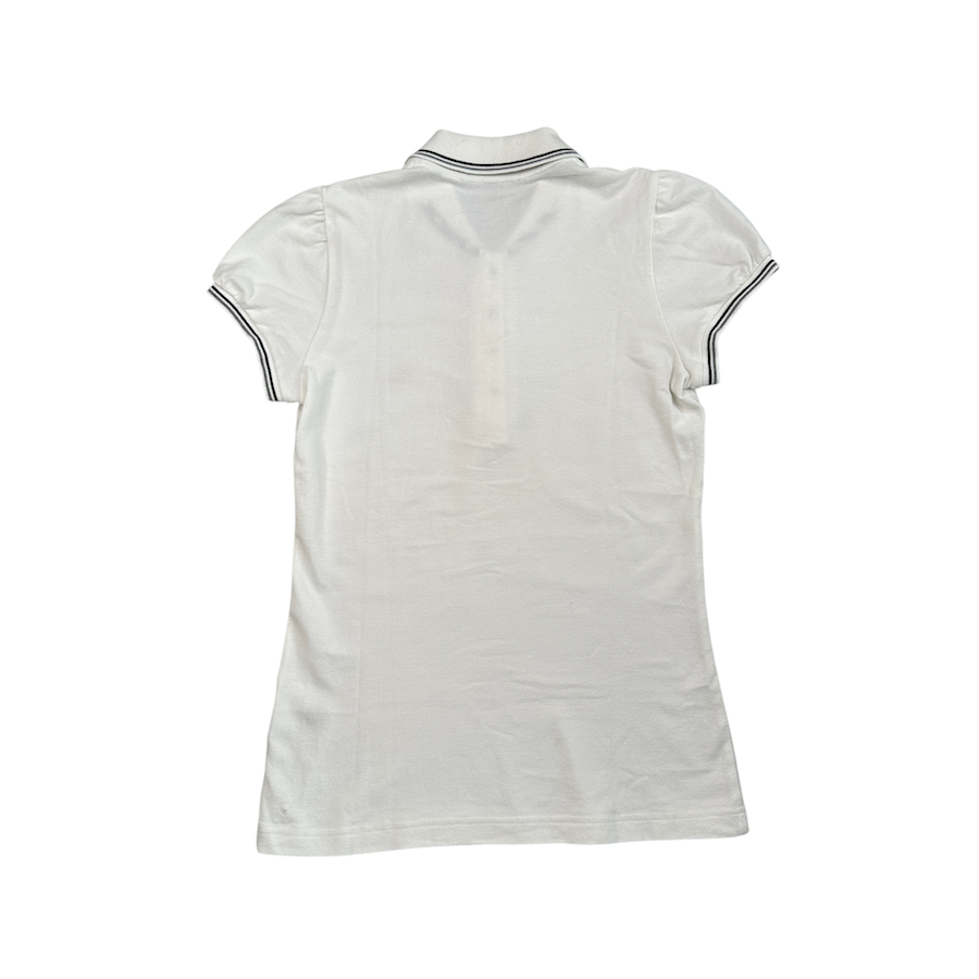 (38) BURBERRY BLUE LABEL FRILLED POLO SHIRT - WHITE