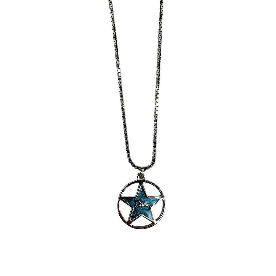 DIOR STAR IN CIRCLE PENDANT NECKLACE