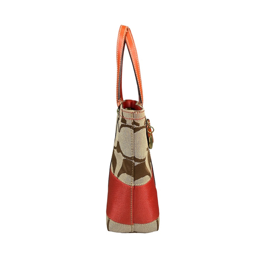 COACH SIGNATURE CANVAS TOTE - RED