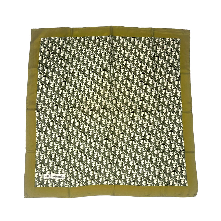 DIOR OLIVE GREEN SILK SCARF