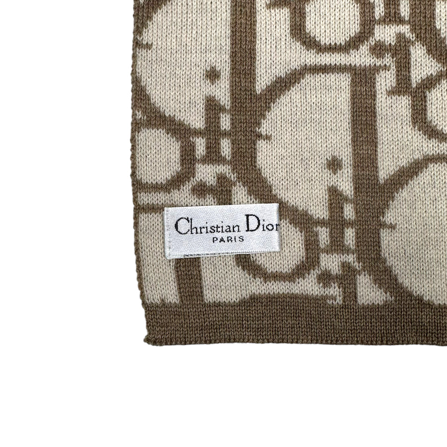 DIOR TROTTER MONOGRAM SCARF - BEIGE/BROWN