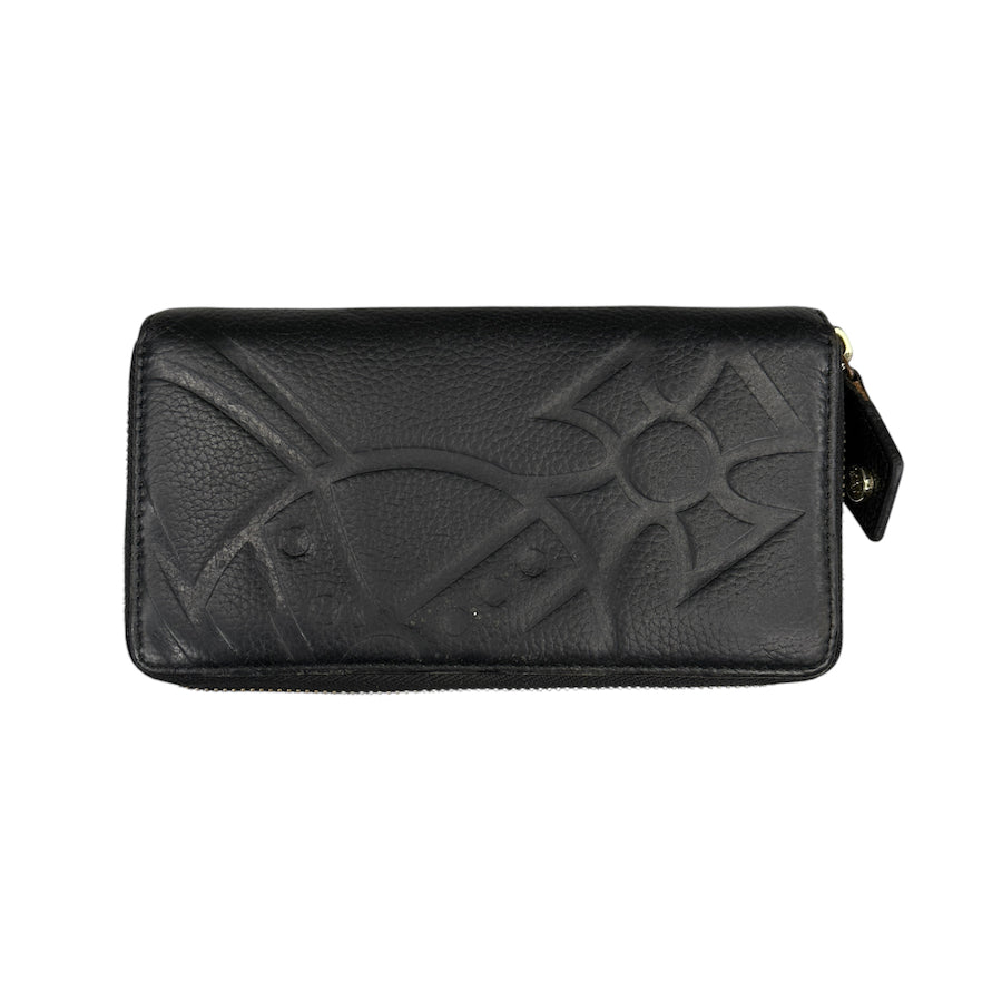 VIVIENNE WESTWOOD EMBOSSED ORB ZIP LONG WALLET