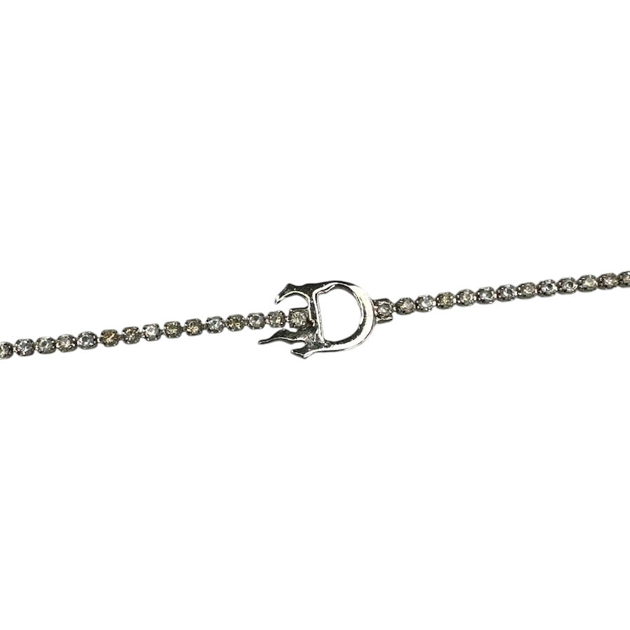 DIOR FLAME D & RHINESTONE CHAIN BRACELET