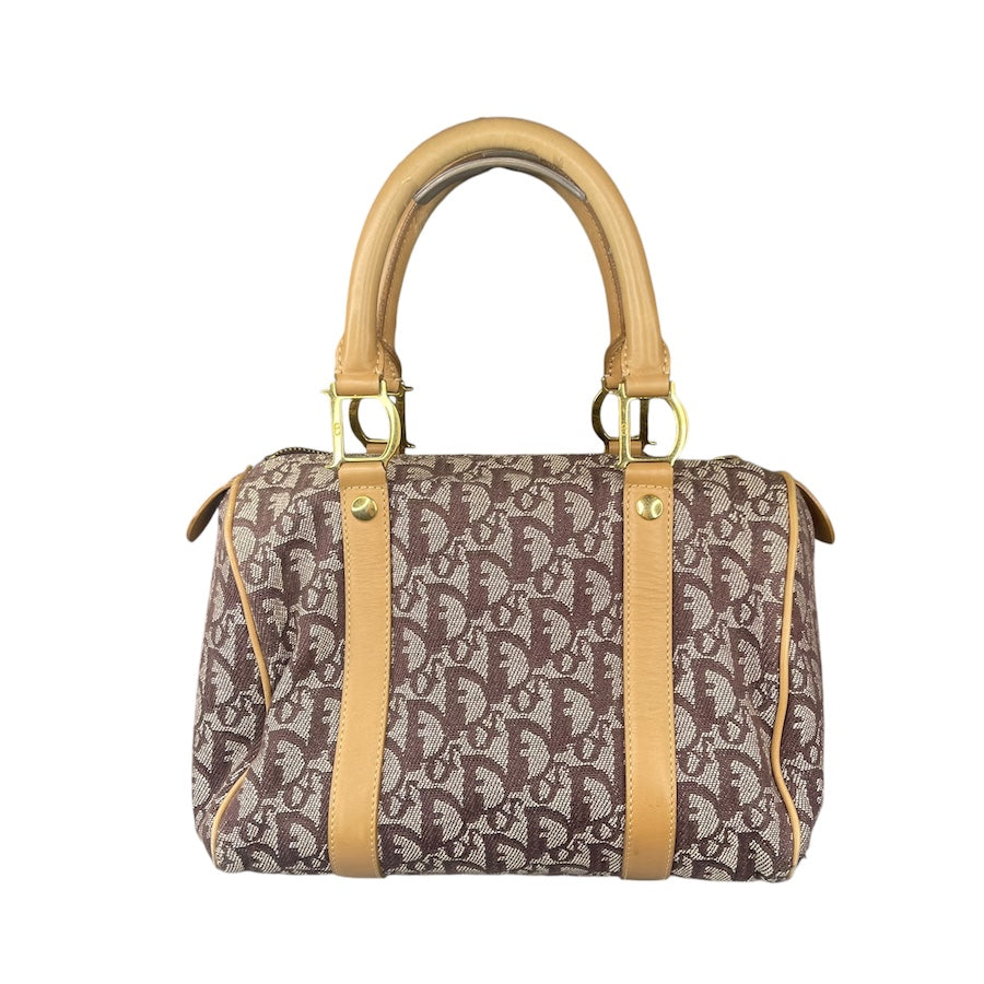 DIOR BROWN TROTTER MONOGRAM MINI BOSTON BAG