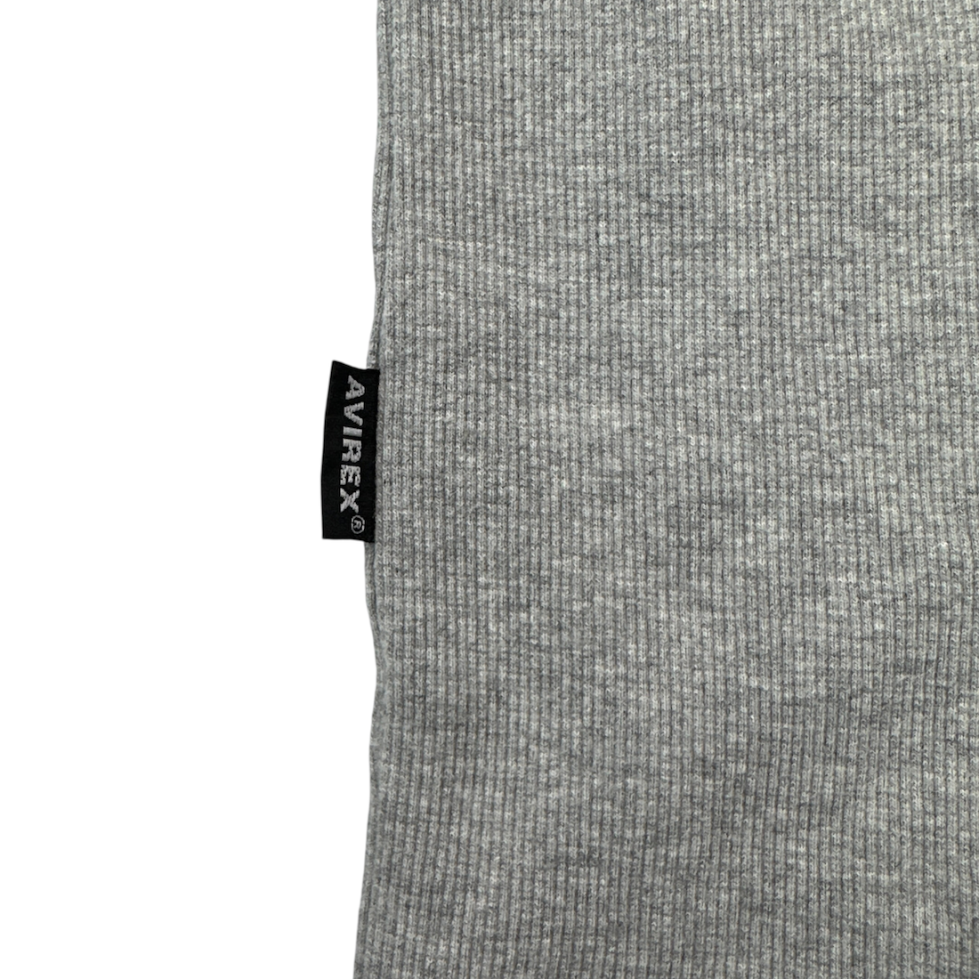 (M) AVIREX RIBBED V NECK T-SHIRT - GREY