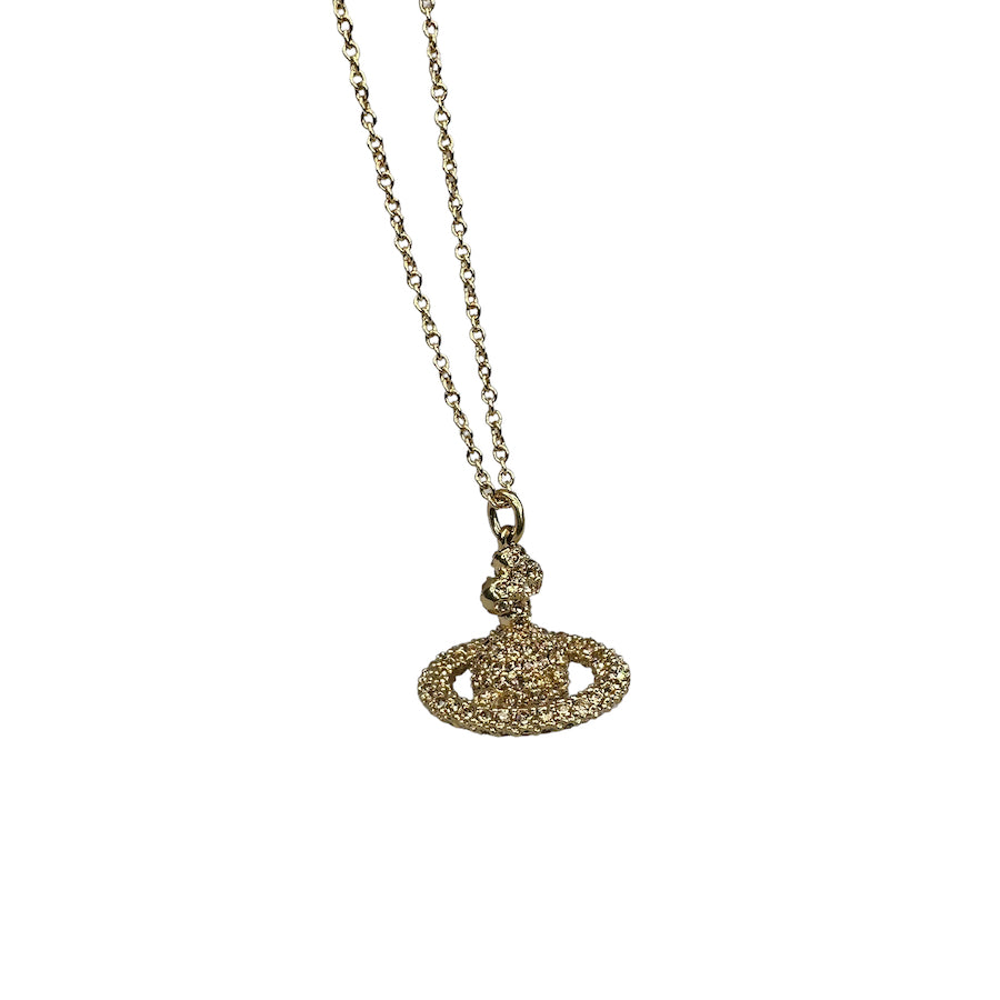 (NEW) VIVIENNE WESTWOOD GRACE SMALL PENDANT NECKLACE - GOLD BRASS