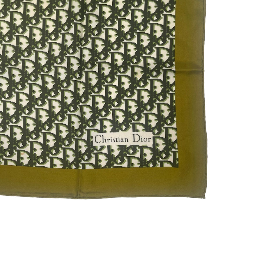 DIOR OLIVE GREEN SILK SCARF