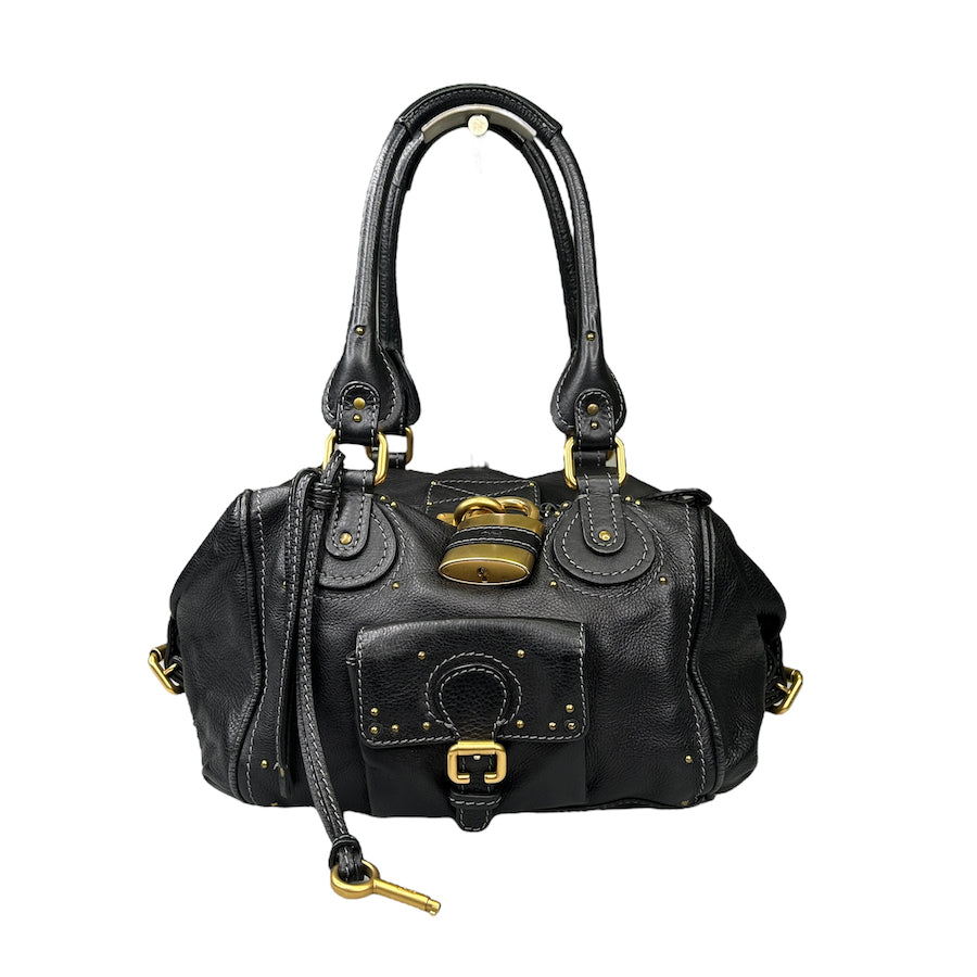 CHLOE BLACK LEATHER PADDINGTON BAG 838W3H