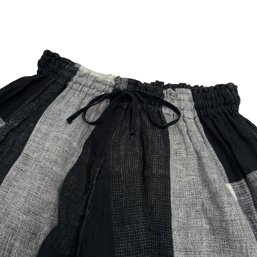 (2) YOHJI YAMAMOTO Y'S COLOUR BLOCK SKIRT - BLACK / GREY