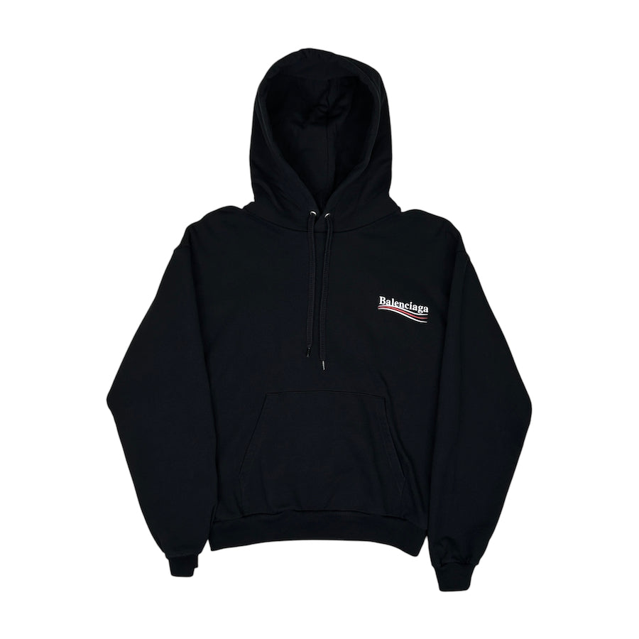 BALENCIAGA CAMPAIGN HOODIE (REPLACEMENT DRAWSTRING) - BLACK