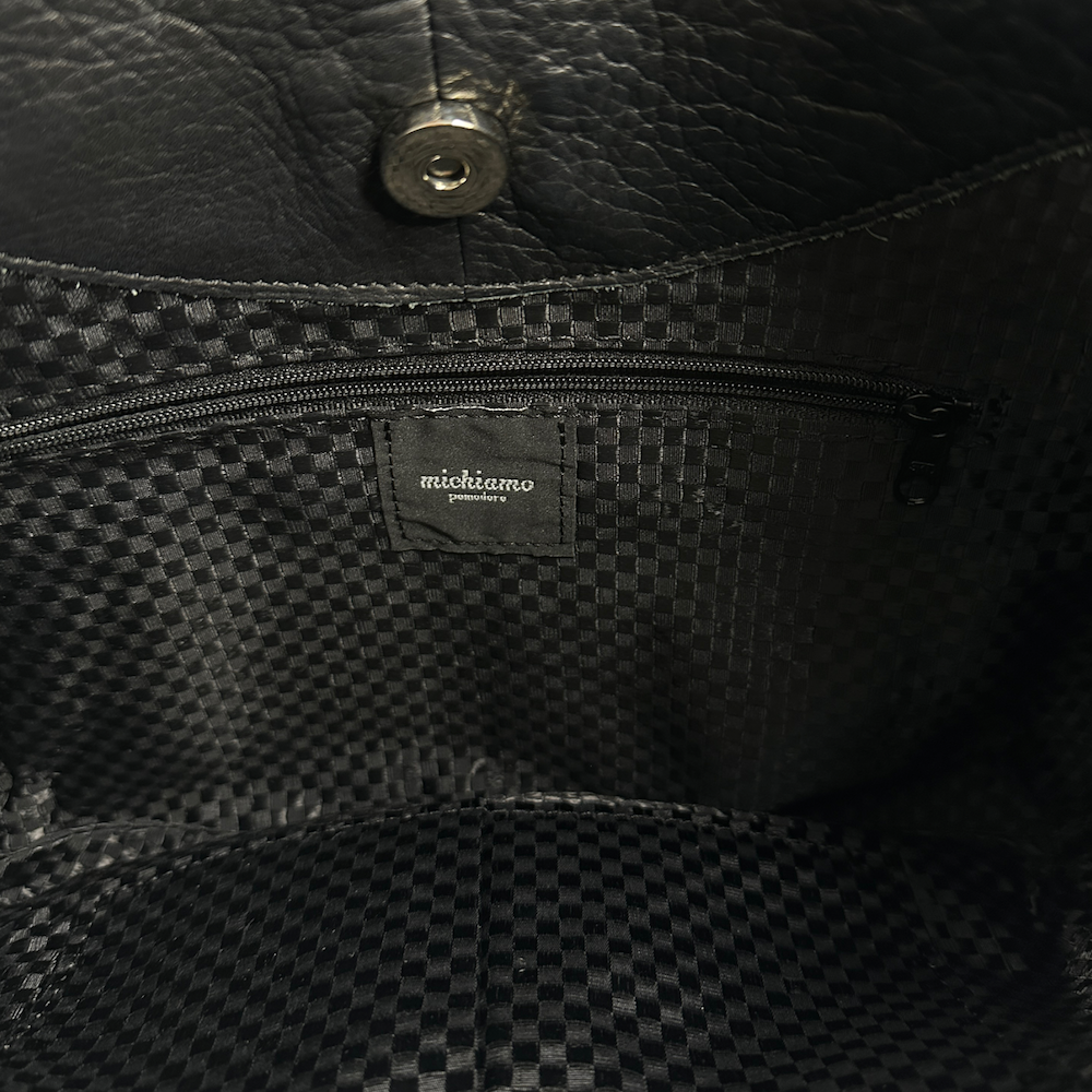 MICHIAMO CIRCULAR LEATHER SHOULDER BAG