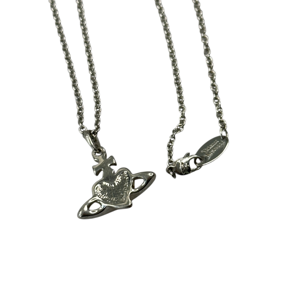 VIVIENNE WESTWOOD HEART ORB NECKLACE - PINK