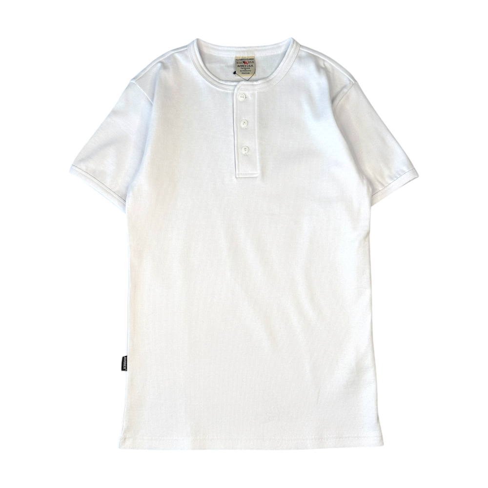 (NEW) AVIREX EVERY DAY HENLEY T-SHIRT- WHITE
