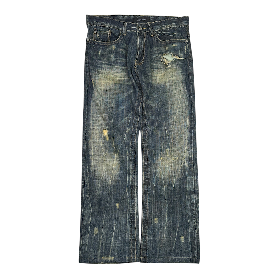 (34) DSQAURED2 DISTRESSED BOOTCUT DENIM