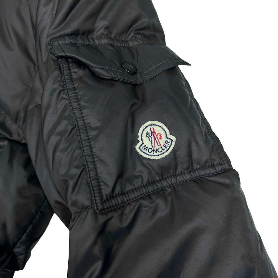 MONCLER MATTE BLACK HOODED BAZILLE DOWN JACKET