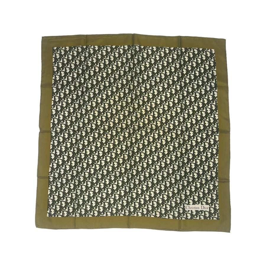 DIOR OLIVE GREEN SILK SCARF