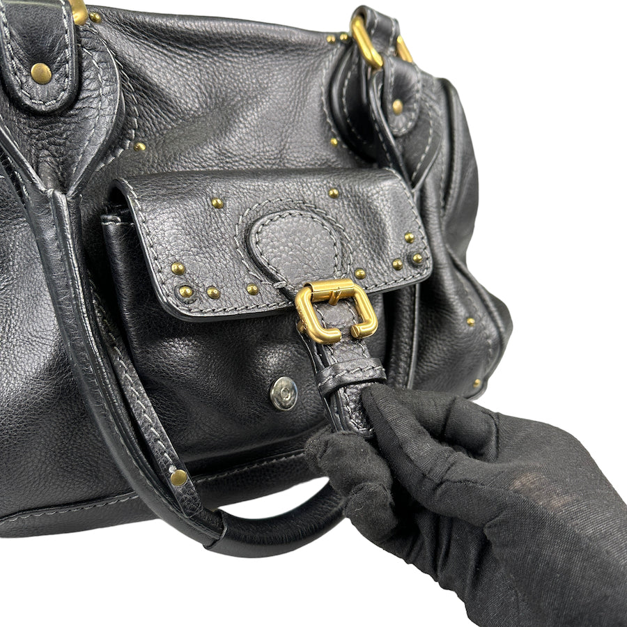 CHLOE BLACK LEATHER PADDINGTON BAG 838W3H