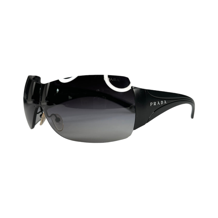 PRADA SPR04I SHIELD SUNGLASSES BLACK