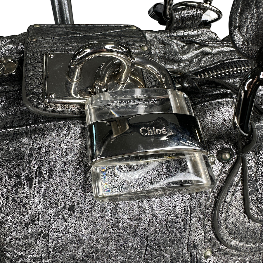 CHLOÉ SILVER PADDINGTON SHOULDER BAG