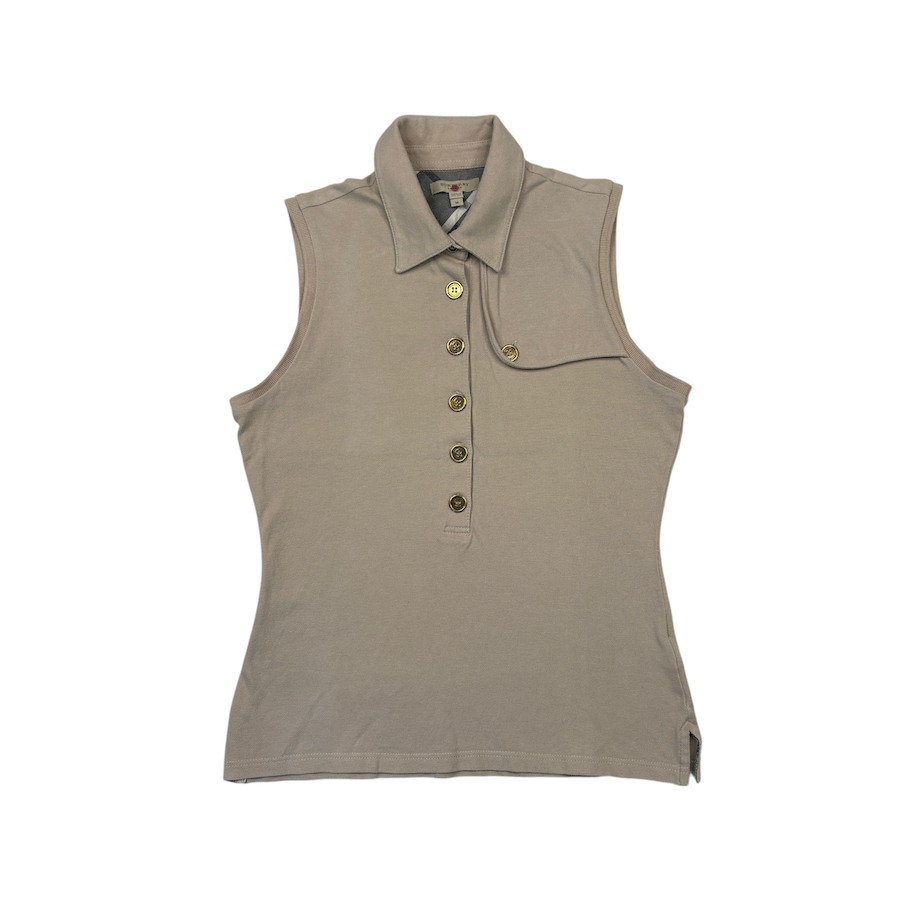 BURBERRY COLLARED VEST  - BEIGE