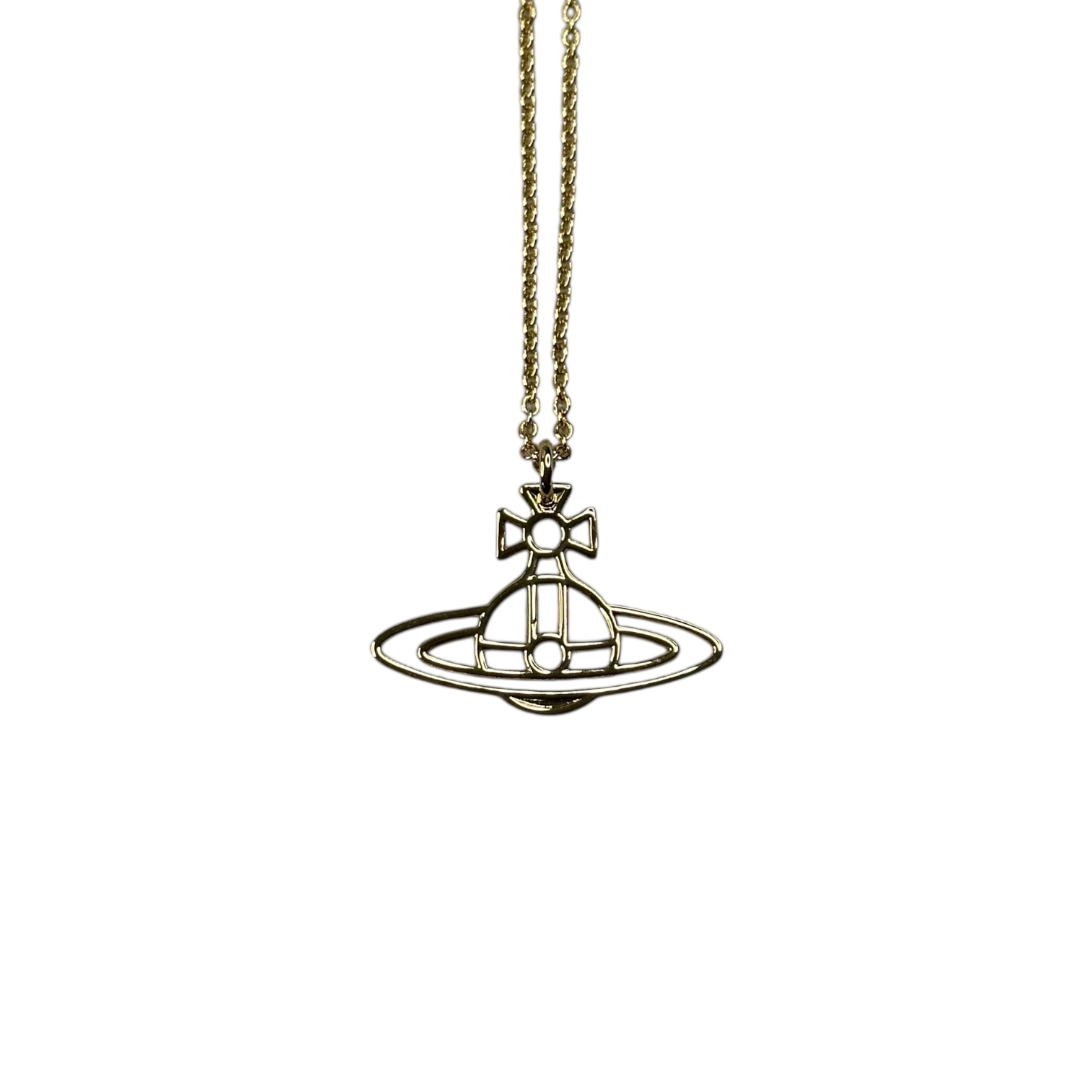VIVIENNE WESTWOOD THIN LINES ORB NECKLACE - GOLD PLATED (I)