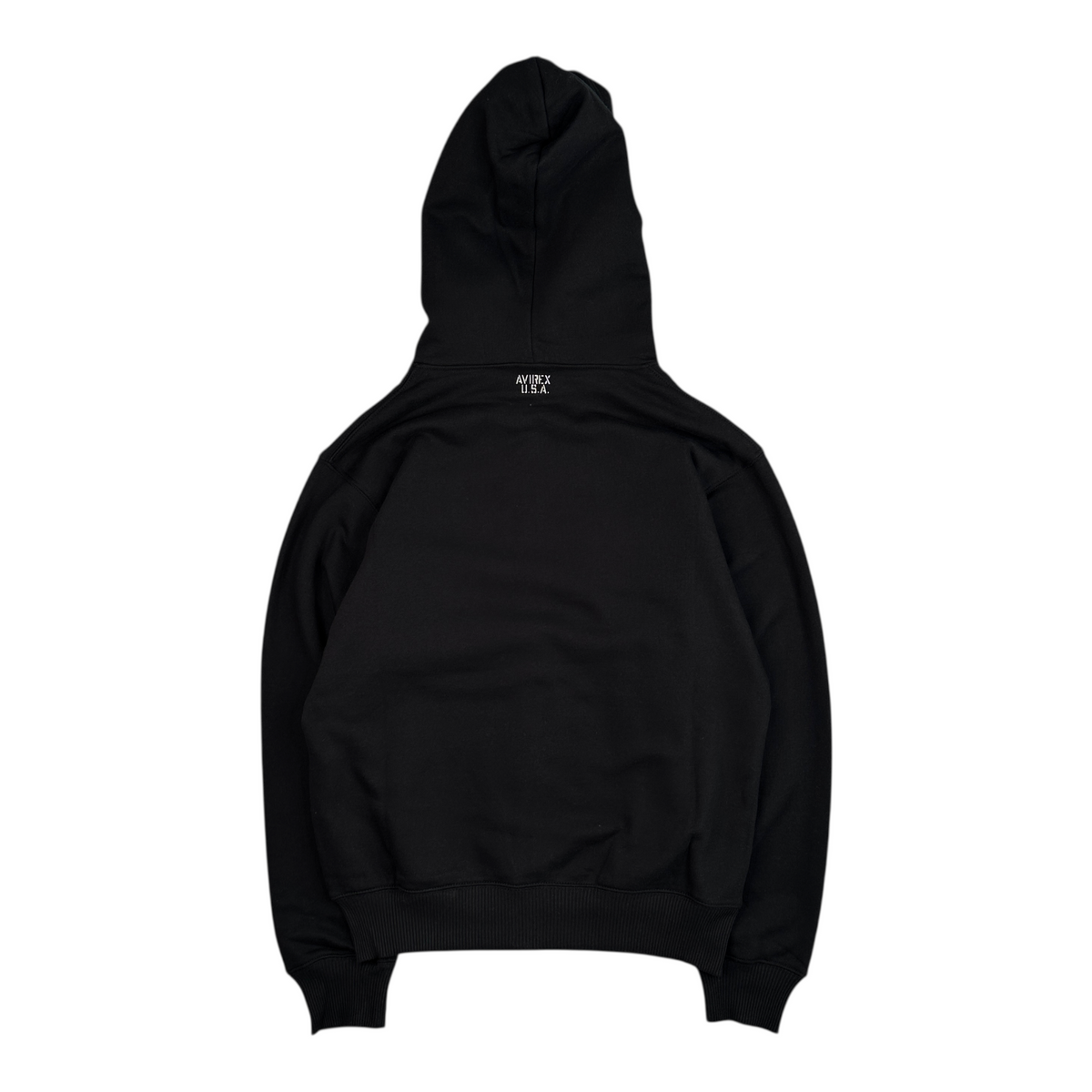 (NEW) AVIREX LOGO ZIP HOODIE - BLACK