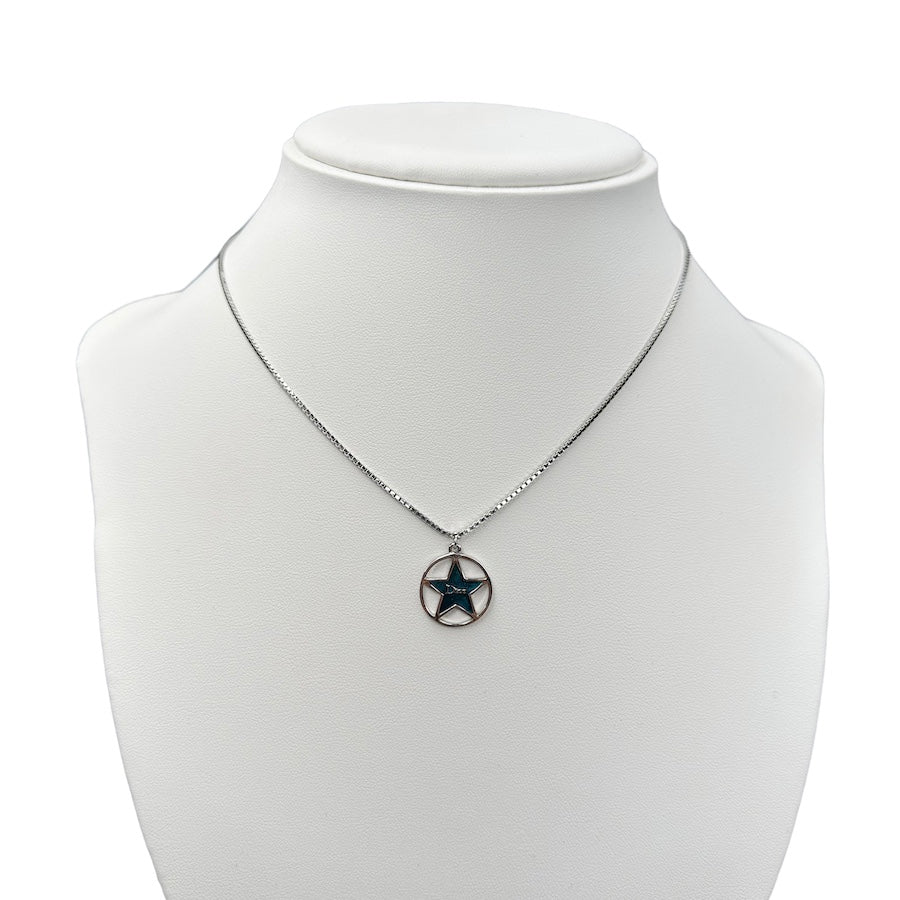 DIOR STAR IN CIRCLE PENDANT NECKLACE