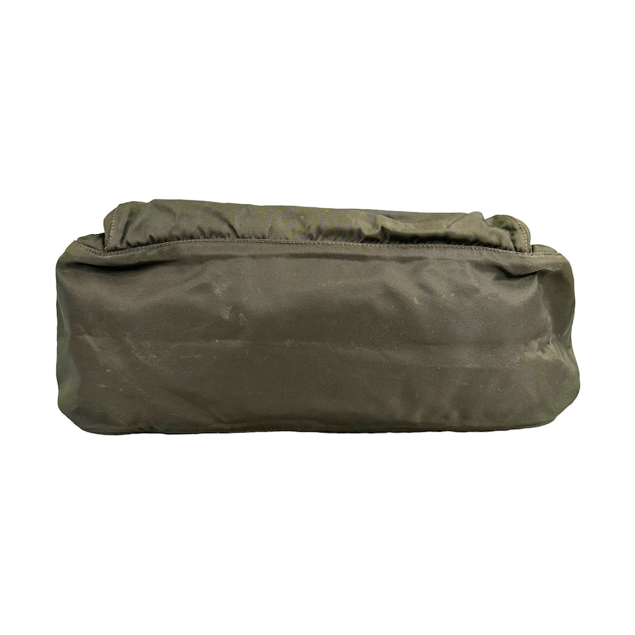 PRADA GREEN NYLON TWO STRAP MESSENGER BAG