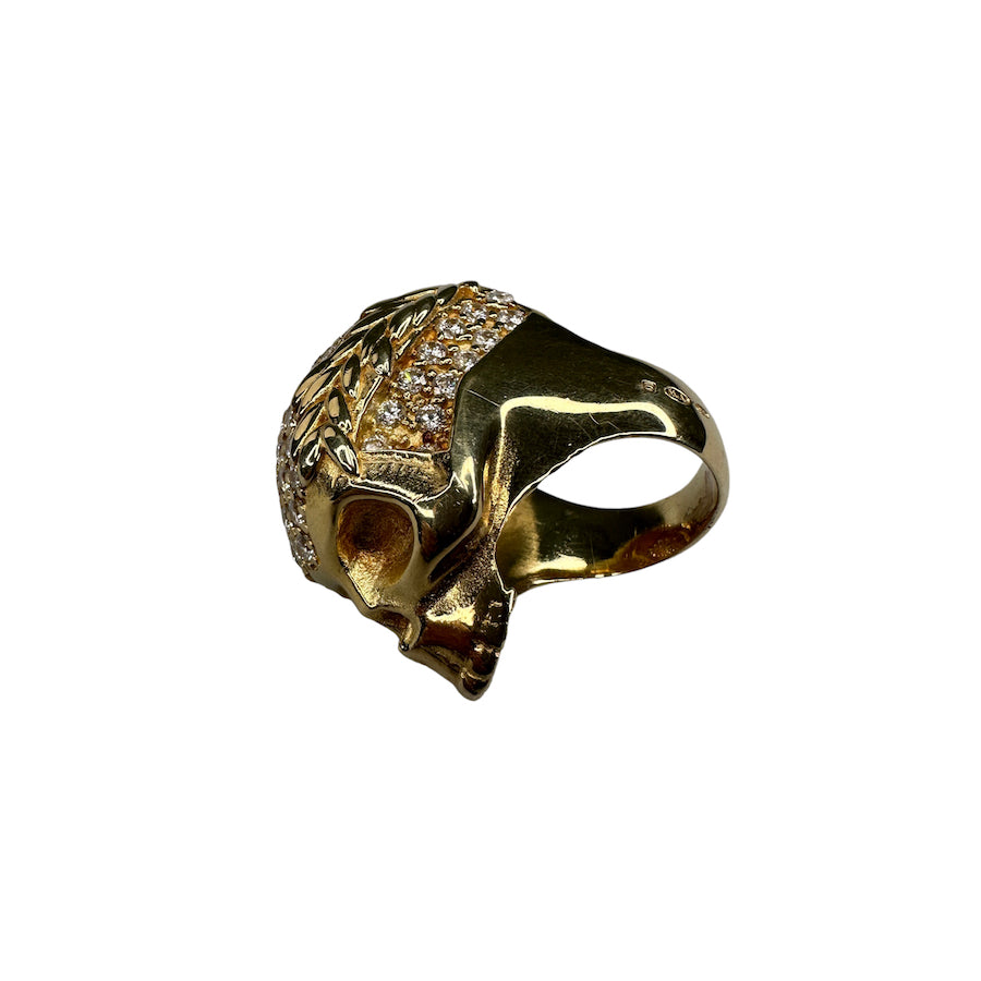 VIVIENNE WESTWOOD RHINESTONE SKULL RING - GOLD