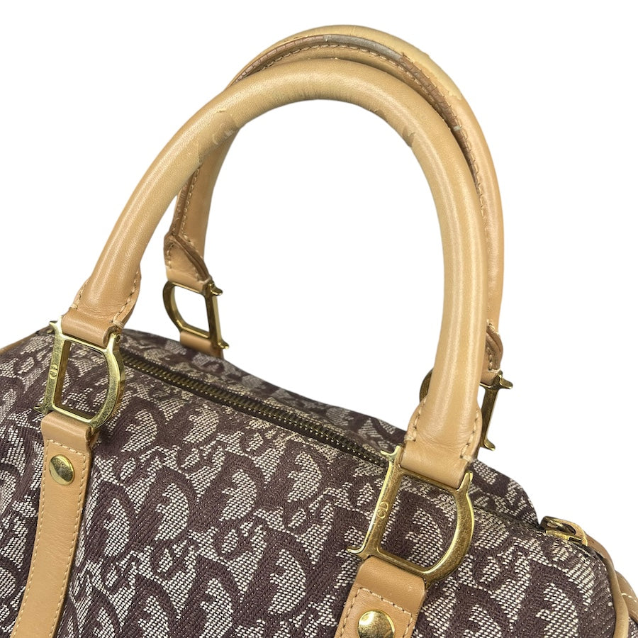 DIOR BROWN TROTTER MONOGRAM MINI BOSTON BAG