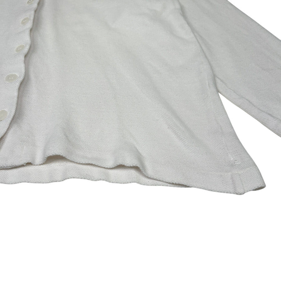 ISSEY MIYAKE LONG SLEEVE POLO BUTTON UP - WHITE