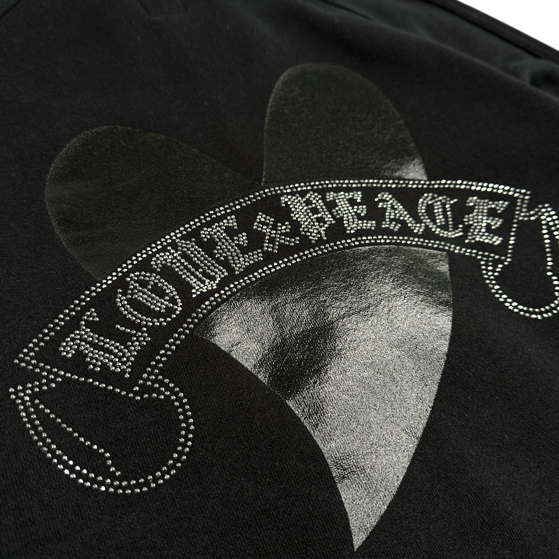 (L) SEMANTIC DESIGN "LOVE & PEACE" ZIP HOODIE - BLACK