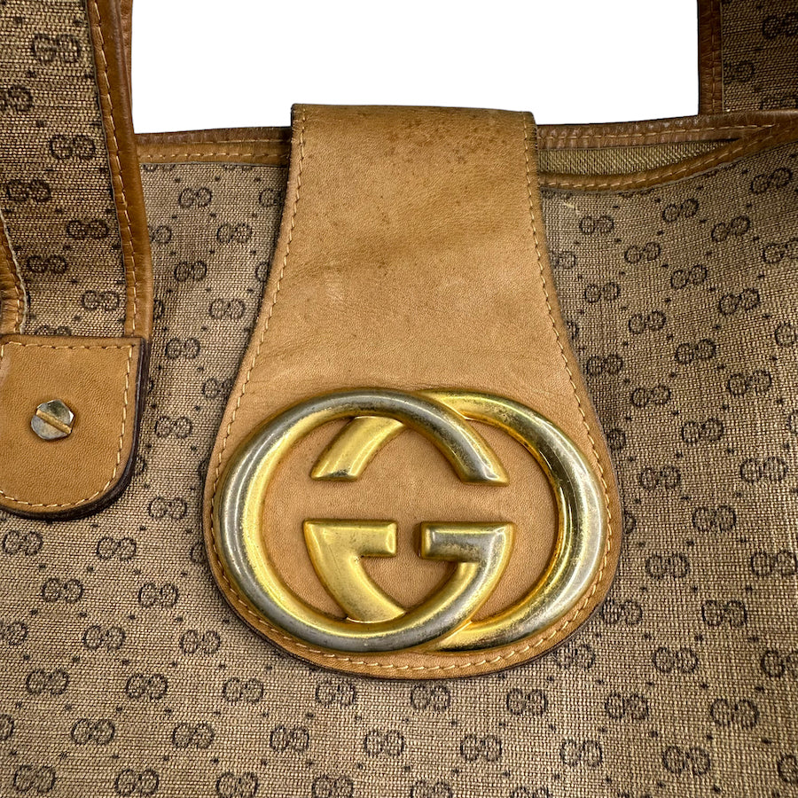 GUCCI FLIP WEIGHTED GG SUPREME LARGE TOTE BAG