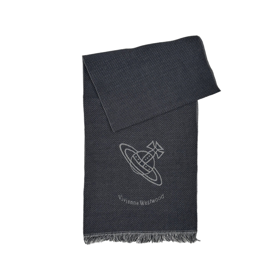 VIVIENNE WESTWOOD MAN LARGE ORB SCARF - GREY / GREY