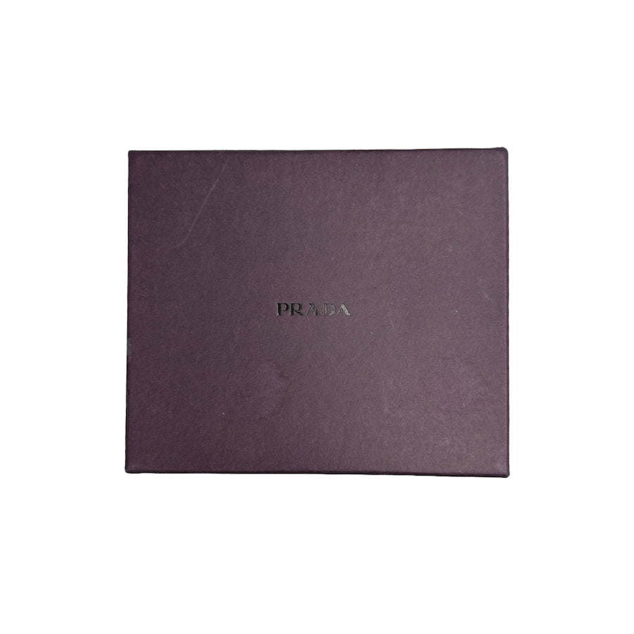 PRADA BLACK NYLON TRI-FOLD WALLET W/ BOX