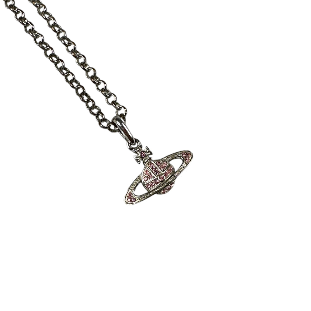 VIVIENNE WESTWOOD PINK RHINESTONE MAYFAIR NECKLACE