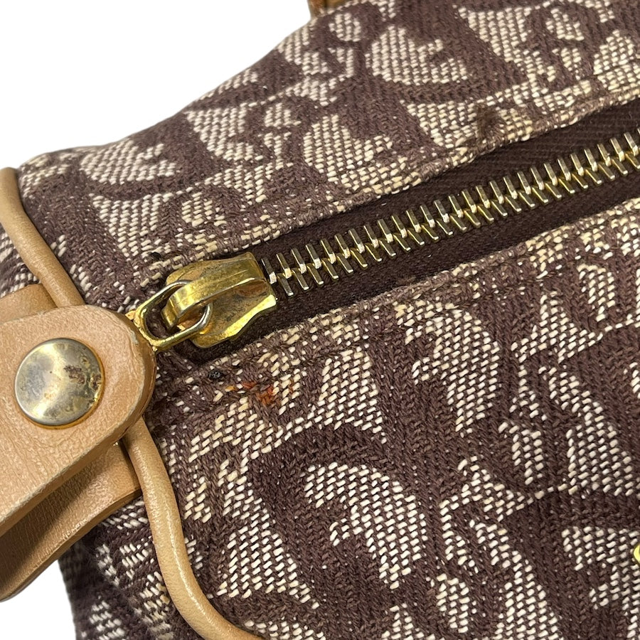 DIOR BROWN TROTTER MONOGRAM MINI BOSTON BAG