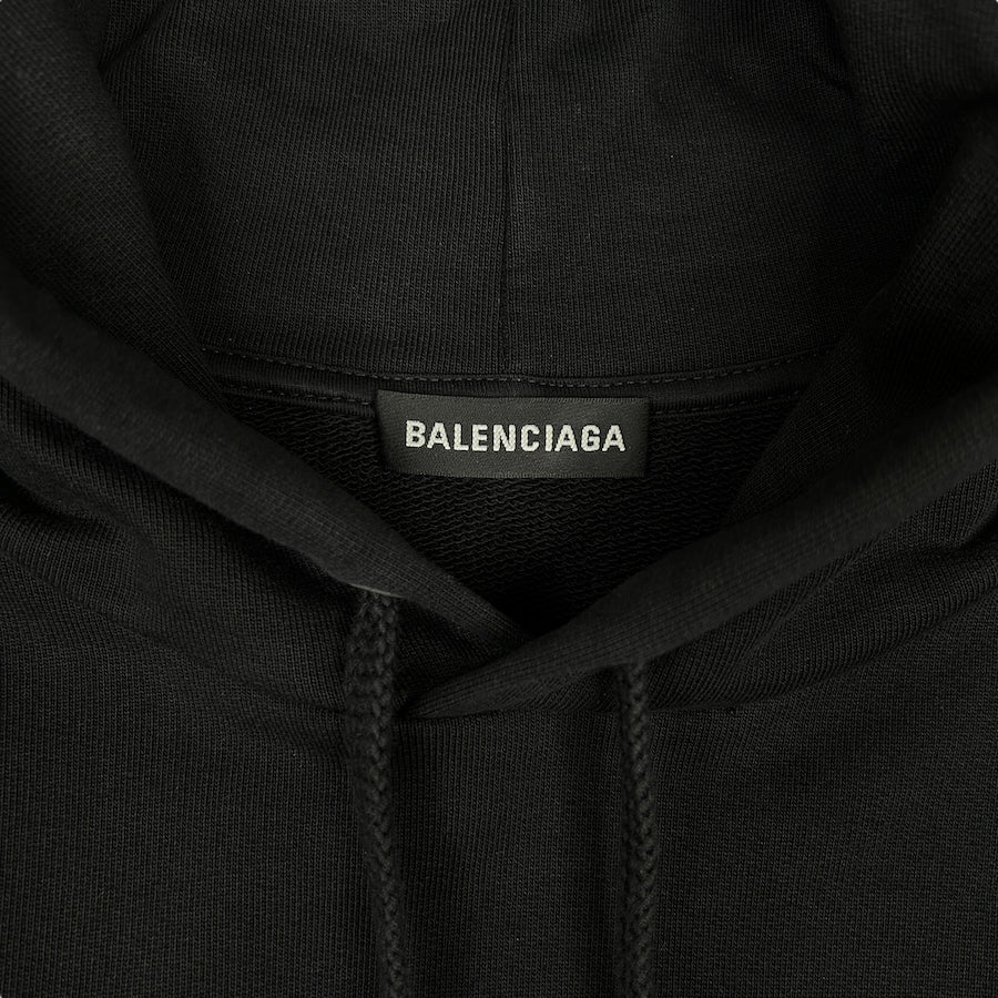 BALENCIAGA CAMPAIGN HOODIE (REPLACEMENT DRAWSTRING) - BLACK