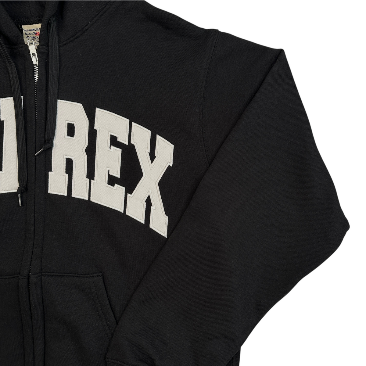 (NEW) AVIREX LOGO ZIP HOODIE - BLACK