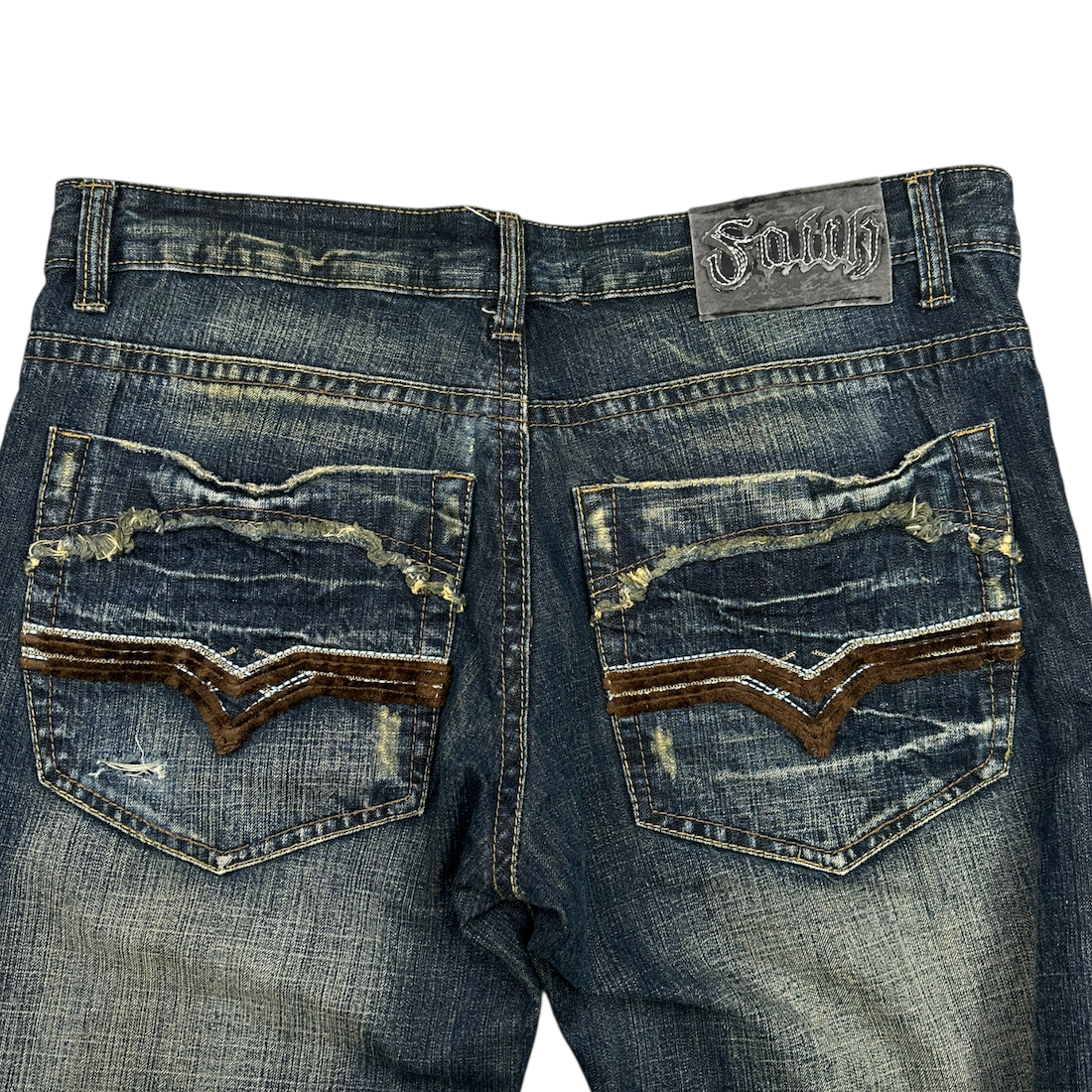 (34) DSQAURED2 DISTRESSED BOOTCUT DENIM