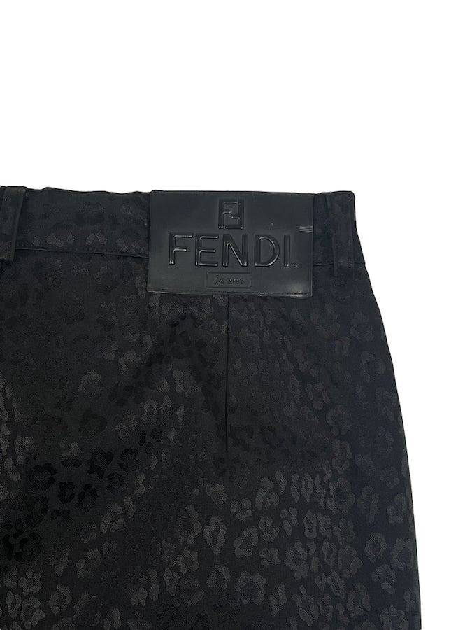 FENDI BLACK LEOPARD BROCADE PANT