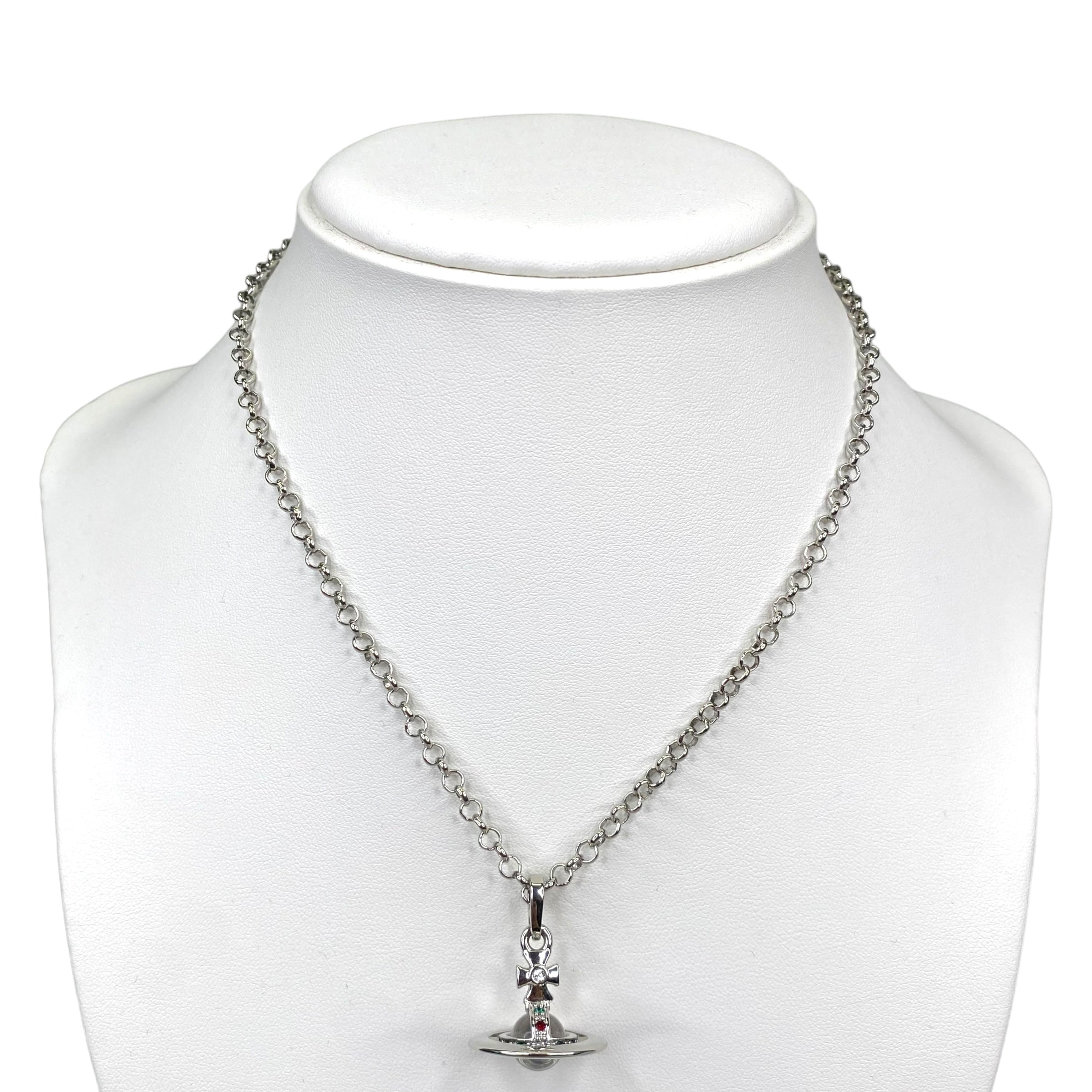 VIVIENNE WESTWOOD NEW TINY ORB SILVER PLATED NECKLACE