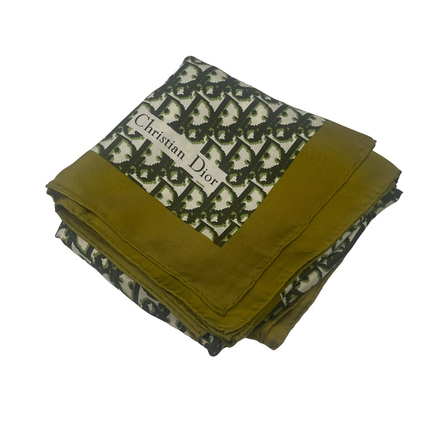 DIOR OLIVE GREEN SILK SCARF