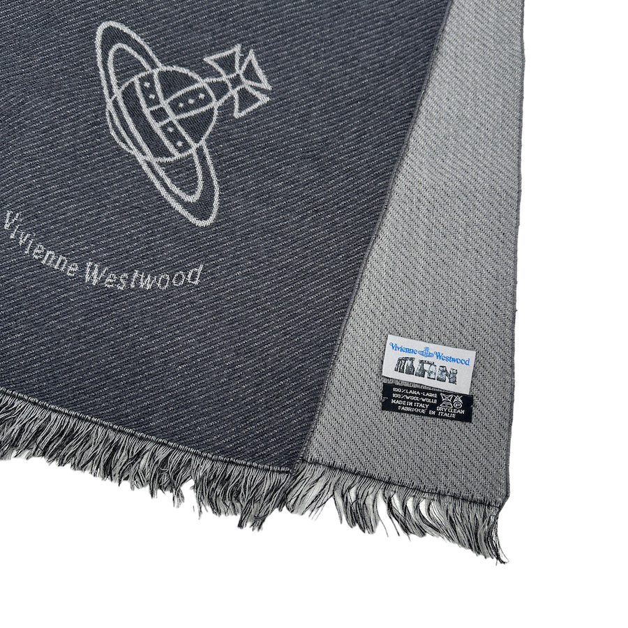 VIVIENNE WESTWOOD MAN LARGE ORB SCARF - GREY / GREY