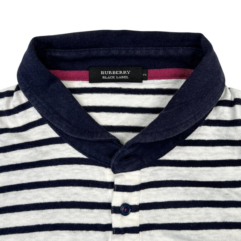 (2) BURBERRY BLACK LABEL STRIPED POLO