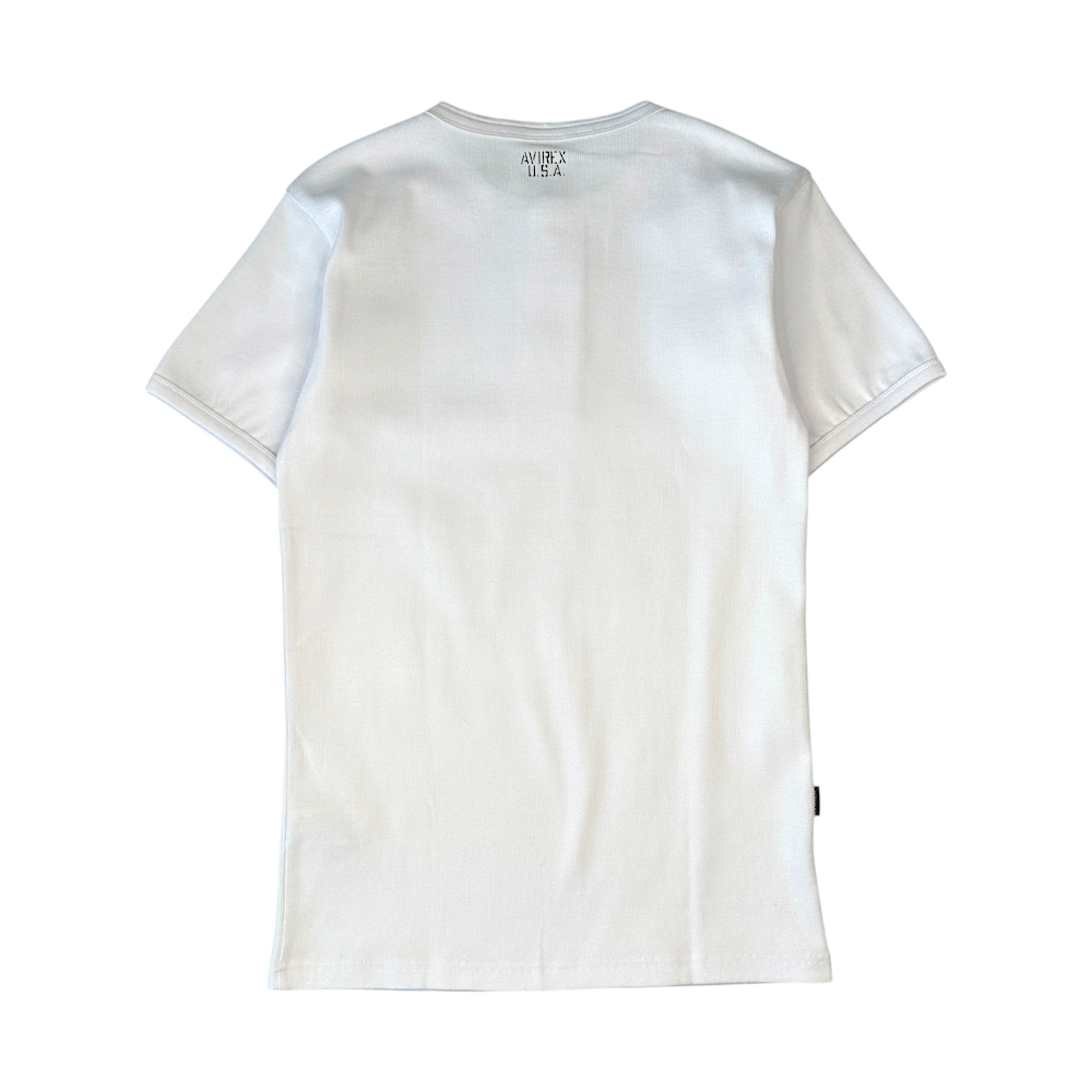 (NEW) AVIREX EVERY DAY HENLEY T-SHIRT- WHITE