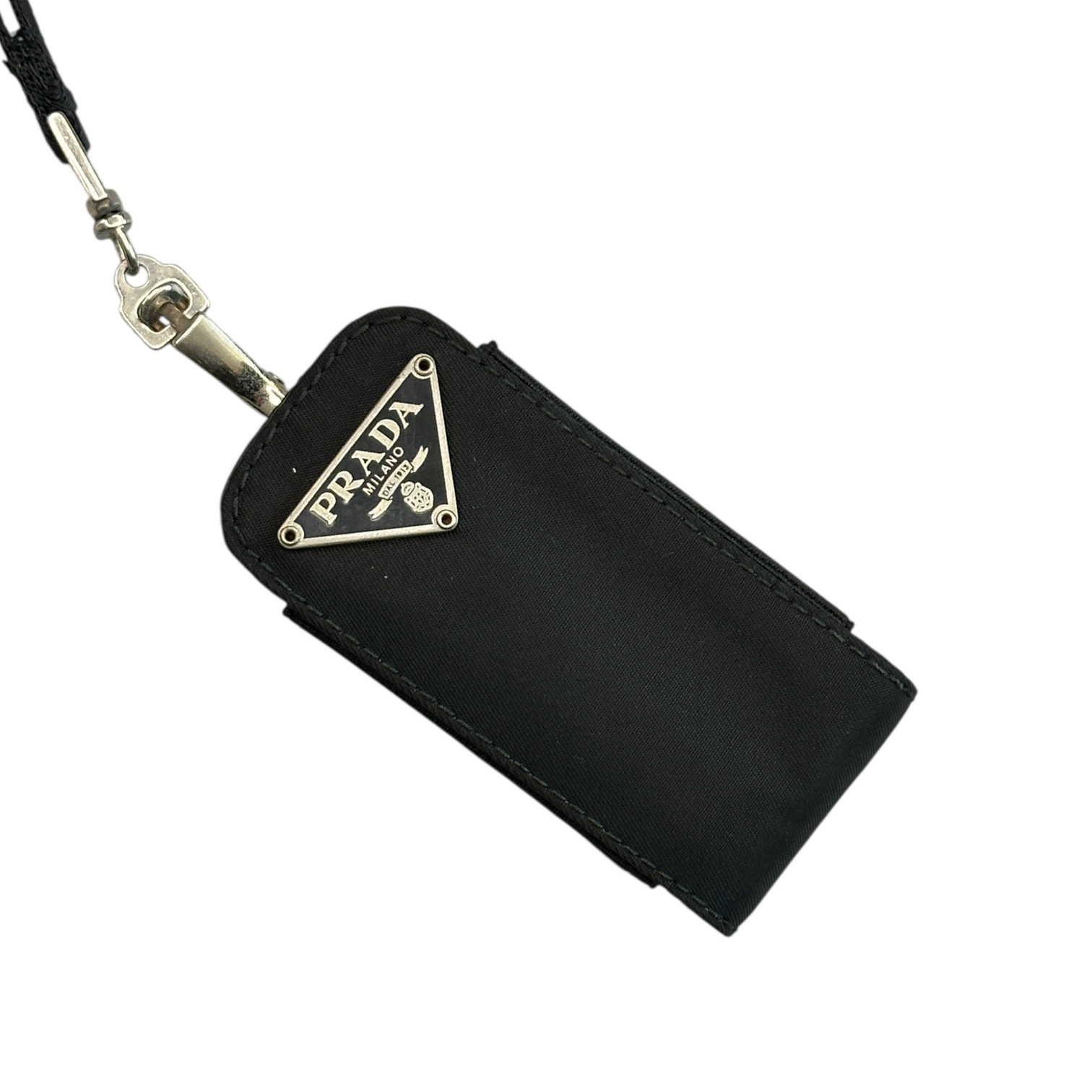 PRADA NYLON CELL PHONE HOLDER / STRAP - BLACK