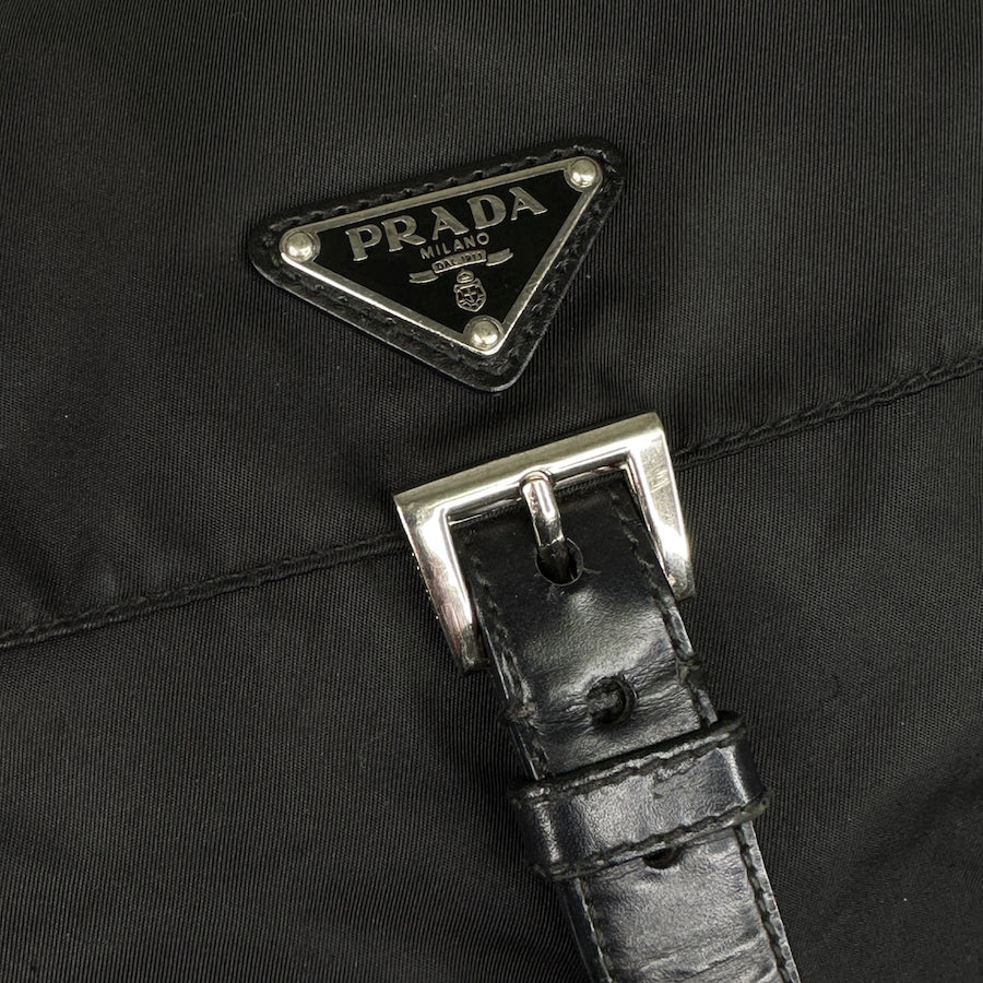 PRADA BLACK NYLON MULTI-COMPARTMENT CROSSBODY BAG