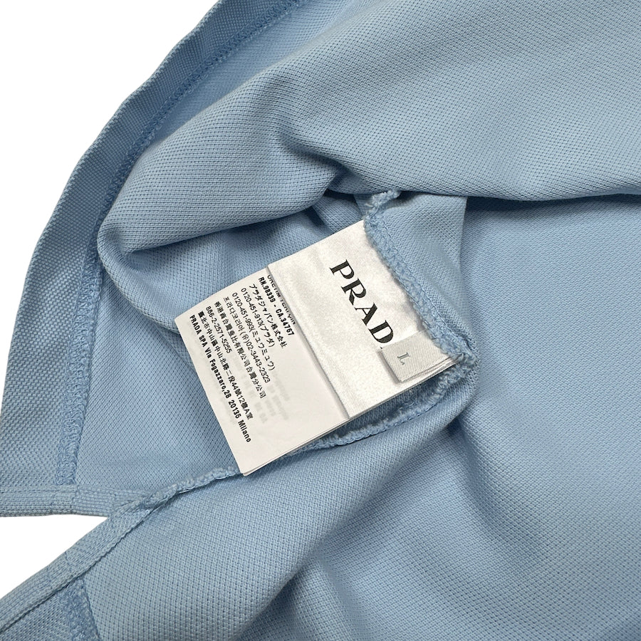 PRADA 2022 RUBBER LOGO POLO SHIRT - SKY BLUE