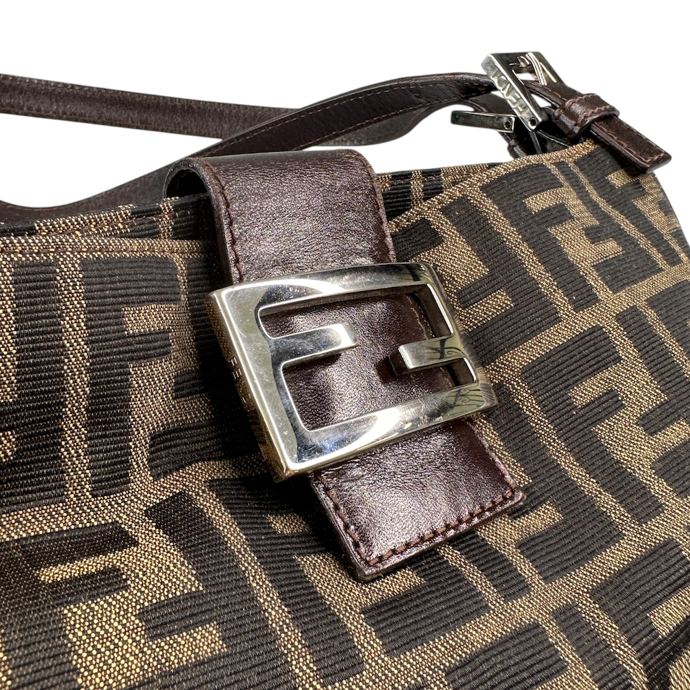 FENDI ZUCCA CANVAS SHOULDER BAG